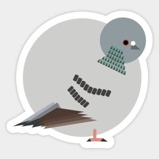 Cool Geometrical Rock Pigeon Sticker